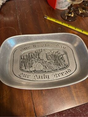 Wilton Embossed 'Our Daily Bread' Metal Serving Tray - Silver